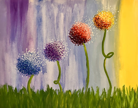 Whimsical Dandelion Painting