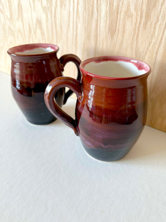Set of Oversized Maroon Haze Mugs