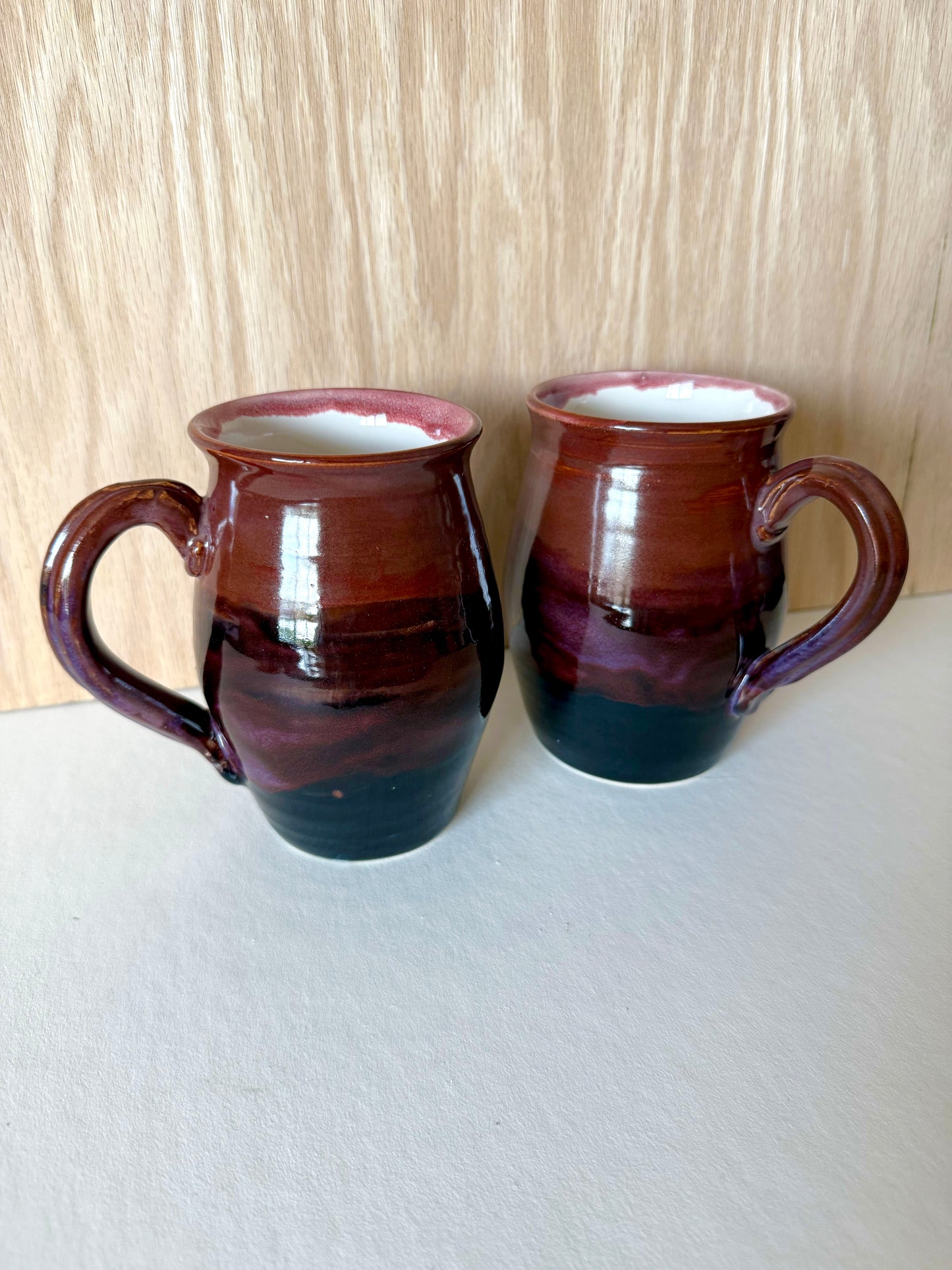 Set of Oversized Maroon Haze Mugs