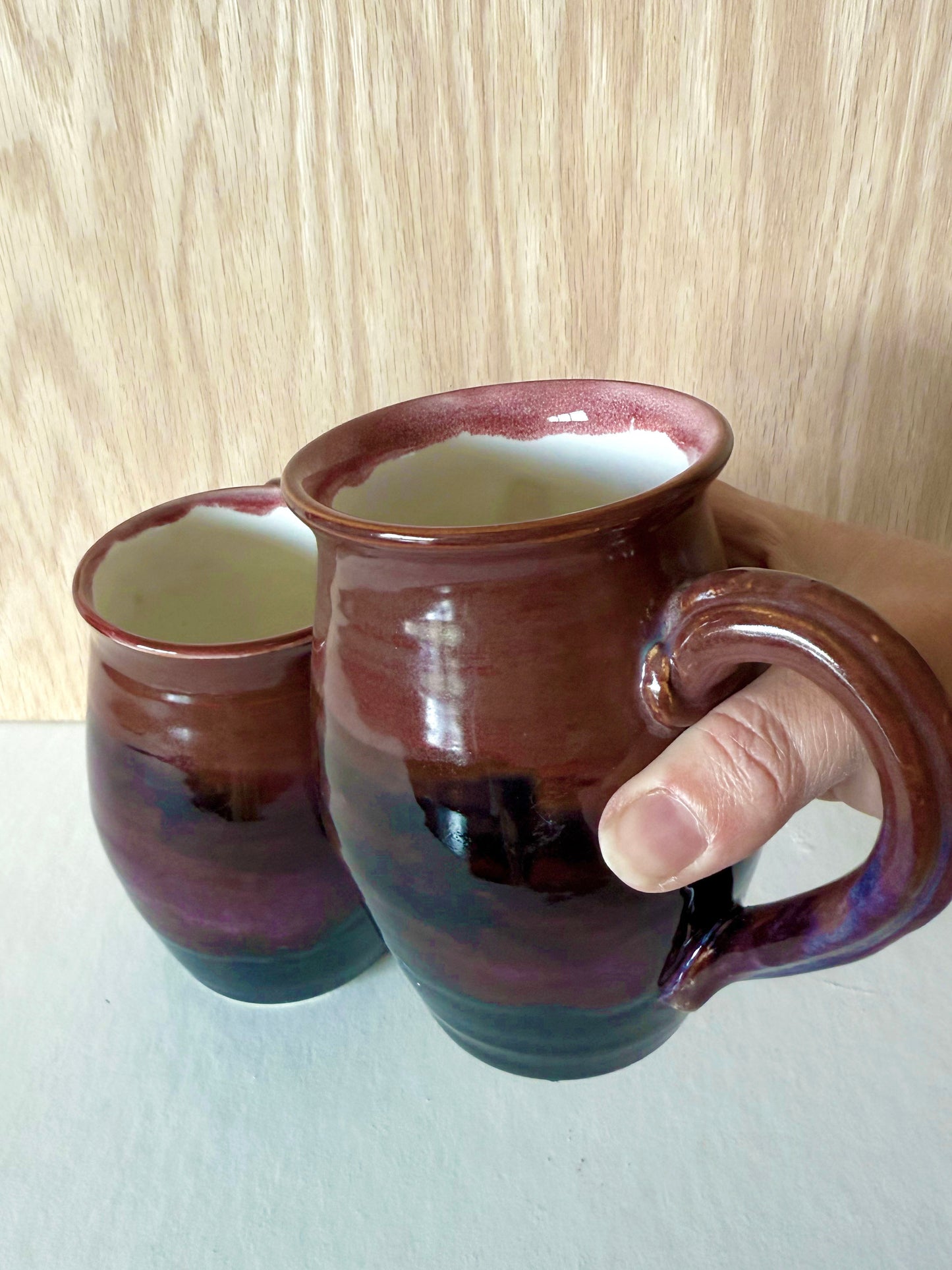 Set of Oversized Maroon Haze Mugs