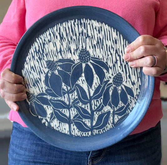 Black-eyed Susan Sgraffito Platter