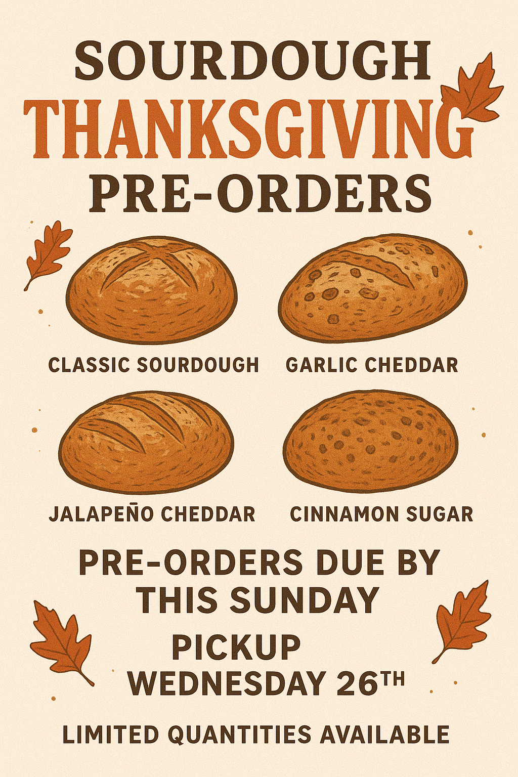 Thanksgiving Sourdough Bread Pre-order