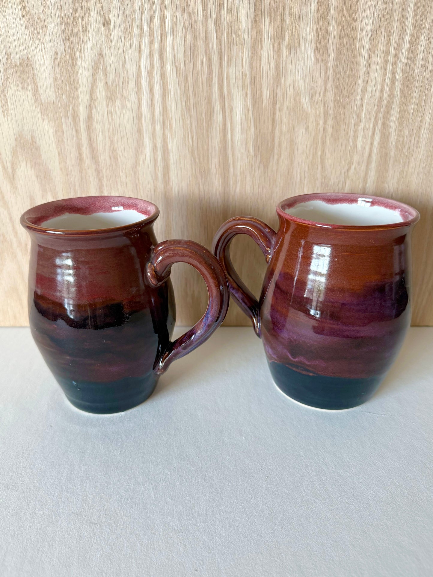 Set of Oversized Maroon Haze Mugs
