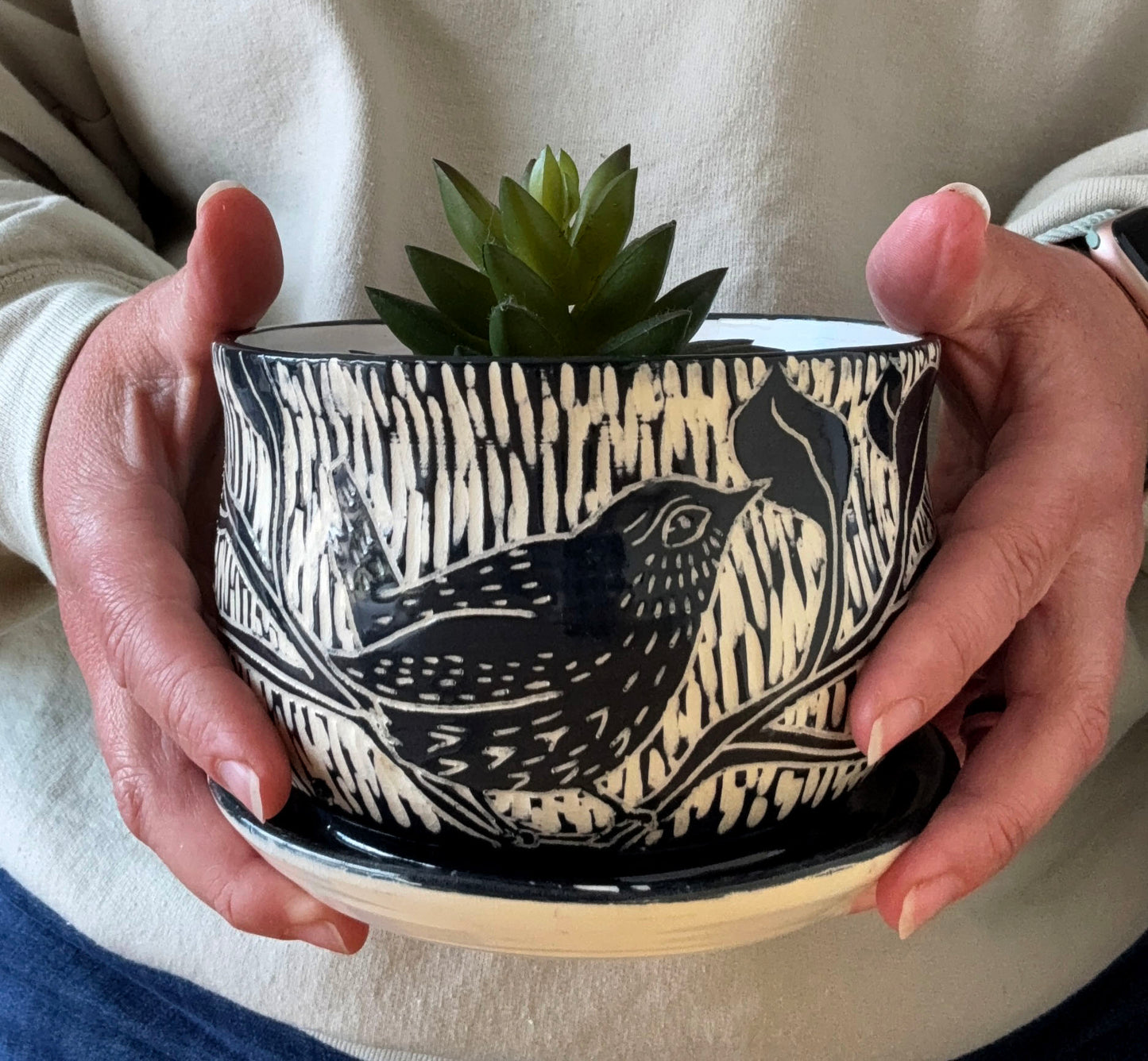 Sgraffito Planter 1
